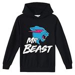 Kids Lightning Cat Funny YouTube Gamer Pullover Hoodies for Boys and Girls Tees Tops Hoody T-Shirt (Black, 150)