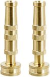 Cbumane Brass Hose Nozzle, Heavy-Duty Brass Adjustable Twist Hose Nozzle, 2 Pack (4")