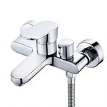 Bath Shower Mixer Tap, with Handheld Shower, Modern Wall Mounted Bathroom Single Lever Bath Shower Mixer Kit Tap Comes with 1.5 M Hose and Holder，Suitable for Bathroom/Bathtub/Shower