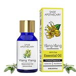 Sage Apothecary Pure & Natural Ylang-Ylang Essential Oil- 10 ML, Undiluted for For Skin Care,helps Hair Growth, Immunity, Face, Body, Sleep, Dry Skin, Massage, Oily Skin, Diffuser & Aromatherapy