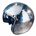 Disco Ball Hats, Disco Helmet, Disco Decor Helmets with Retractable Visor, Stunning Disco Ball Helmets for DJ Club Stage Bar Dance