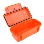 Anti-Pressure Shockproof Box, Waterproof Container, Plastic Dry Storage Box Floating Survival Dry Case for Outdoor Camping Boating Kayaking - Orange