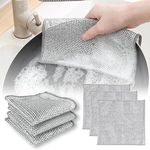 I K IMPEX Pack of 10 Multipurpose Wire Dishwashing Rags for Wet and Dry Stainless Steel Scrubber for Utensils Non-Scratch Wire Dishcloth for Washing Dishes Sinks Counters Easy Rinsing Machine Washable