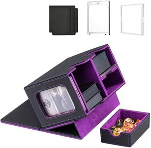 WELLMILLER MTG Deck Box for Commander with Dice Tray,Designed for MTG Commander Card Deck Box Fits 200+ Double Sleeved Cards,Card Storage Box with 3 Dividers 2 card holder