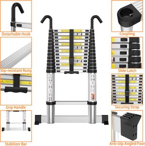 Aluminium Telescopic Ladder 3.8M – Lightweight Extendable