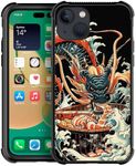 DJSOK Case Compatible with iPhone 13,H Dragon Sushi with Four Corners Shockproof Protection Soft TPU Bumper and Hard PC Pattern Back Case for iPhone 13