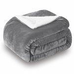 SOCHOW Sherpa Fleece Throw Blanket, Double-Sided Super Soft Luxurious Plush Blanket 127cm×150cm, Grey