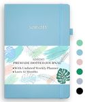 SIMSIMY Premade Bullet Dotted Journal with Undated Weekly Monthly Planner, Pre-made Dot Grid Journaling Aesthetic Notebook for Goals Gratitude Budget Exercise Habits Mood Sleep Tracker - 12 Month