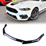 NOPOCA Front Bumper Lip Fit for 2018-2023 Ford Mustang GT Chin Splitter Spoiler Diffuser Protector Guard Wing Body Kit Air Dam Mustang Accessories(Glossy Black)