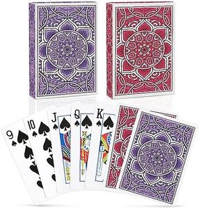 Neasyth Playing Cards, Decks of Cards,Playing Cards 2 Pack for Adults and Kids,Poker Size Standard Index,Poker Cards Professional,Bridge Playing Cards Set Bulk for Card Games(Purple/Pink)