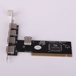 Generic 5 Port USB 2. 0 High-Speed PCI Controller Card Adapter Hub 4 External&1 Internal