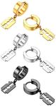 Dangle Hoop Earrings, Flongo Men's Womens Razor Blade Dangling Hinged Stud Piercing Huggie Hoop Earrings for Mens Christmas Wedding Valentine's Day
