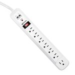 INNOVERA 7 Outlet Surge Suppressor w/Tel Protect, 1250 Joules, 6-ft. Cord, Ivory