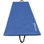 Wearslim® Yoga Mat for Women, Men, Kids| Exercise Mat, Gym Mat for Home Workout| Foldable Yoga Mat, Anti-slip, Sweat Resistant, Unique Body Alignment Line System| 10mm thick Genuine Leather Yoga Mat with Carry Bag| Exercise Mat for Home, Gym, Pilates, Core Strengthening Exercise & Meditation ( 175x67 CM, Blue)