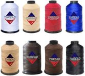 Sissewpro 1oz 375 Yds Each 8 Pack Upholstery Thread Heavy Duty Tex 70 Bonded Nylon Thread for Sewing Leather Machine Hand Repair, Canvas, Denim, Carpet,Beading, Hair Weaving #69 Thread 8oz Color Set