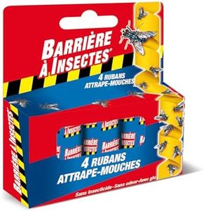 BARRIERE A INSECTES Ruban Attrape-Mouches, stop la reproduction des moustiques, 4 rouleaux, BARFLY
