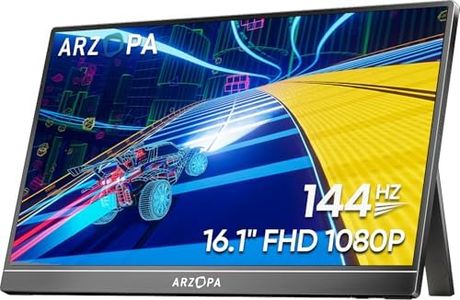 ARZOPA 16.1'' 144Hz Portable Gaming Monitor, 106% sRGB 1080P FHD Kickstand Portable Monitor with HDR, Ultra Slim, Eye Care, External Second Screen for Laptop, PC, PS5, Mac, Xbox, Switch-Z1FC