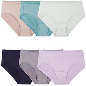 Fruit of the Loom Women's Breathable Underwear, Moisture Wicking Keeps You Cool & Comfortable, Available in Plus Size, Cooling Stripes - Hipster - 6 Pack - Colors May Vary, 8
