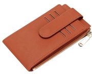 VOGARD RFID PU Leather Card Holder Wallet for Women Slim Wallets Bifold Multi Card Case Zipper Coin Purse (Brown)…