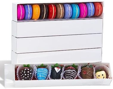 JCXGRVC 24pcs 12x2.2x2 Inch Full Clear Window Strawberry Boxes Macaron boxes Truffle Boxes Cocoa Bombs Boxes Cookies boxes Bakery Boxes