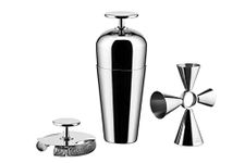 Alessi The Tending Box GIA26SET - Cocktail Set with Parisienne Shaker, Double Bar Strainer and Quadri Combo Jigger, in 18/10 Stainless Steel