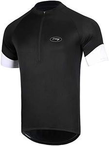 Dooy Men's Cycling Jersey Short Sleeves Biking Shirts Bike Shirt with Pockets, Breathable, Quick Dry（Black，M）