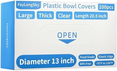 FayLongSky Extra Thick Full Clear 100pcs Plastic Bowl Covers for Bread Proofing, Fits bowls up to 12", Shower Caps for Sourdough Bread Baking Supplies, BPA Free, Food Grade