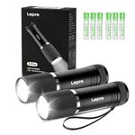 Lepro Small Torches Battery Powered, 2 Pack EDC Torch with Aluminum Body, IPX4 Waterproof Perfect for Camping, Emergency, Dog Walking, Daily Carry and Outdoor Hiking (Batteries Included)