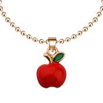 CENWA Tiny Red Apple Necklace Teacher Appreciation Gift Teacher Jewelry Teacher Gift Teachers Day Gift Teacher Retirement Gift (Apple Necklace)