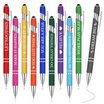 Pinenuts Ballpoint Pen, 10 Pack Funny Pens Novelty Pens with Inspirational Quotes Motivational Messages Metal Pen Set Black Pens Touch Stylus Pens Office Accessories Funny Gifts for Men Women