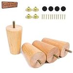 4 Inch Sofa Legs Replacement Solid Wood Feet for Cabinet Couch Chair Set of 4