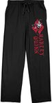 Bioworld Harley Quinn Character and Logo Men's Black Drawstring Sleep Pajama Pants -Small