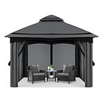 MASTERCANOPY 2.5x2.5M Outdoor Patio Gazebo with Mosquito Netting for Backyard, Patio, Garden Dark Grey