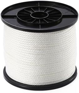 ARISKEY White Dacron Polyester Rope 1/4 Inch 500ft, UV Resistant Braided Cord for Camping, Outdoor, Clothesline and Flag Line