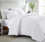 California Design Den 3 Piece King Size Duvet Cover Set, 400 Thread Count 100% Cotton Sateen, Soft Luxury Sateen Weave Comforter Cover and Two Pillow Shams, Button Closure and Corner Ties (White,King)