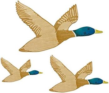 Midrean 3 Pcs Wooden Ducks Wall Decor for Bedroom Rustic Farm Carved Wood Wall Art for Home Living Room Kitchen Office Decorations