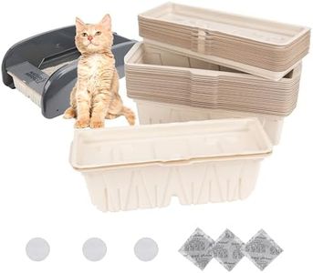 30 Packs Disposable Waste Receptacles Compatible with Nature's Miracle Litter Box 2nd & Littermaid Litter Box 3rd, Kitten Litter Trays with Charcoal Bags, Cat Supplies (Machine NOT Included)
