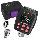 ANPUDS 1/2" Digital Torque Adapter, 12.5-250.8 Ft-lb/17-340 Nm, Digital Torque Wrench Converter with ±1% Accuracy, Preset Value, Data Storage, Buzzer & LED Indicators, 3/8'' & 1/4'' Adapters for Car