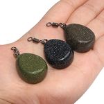 FFT Carp Coarse Fishing Weights Flat Pear with Swivel in Smooth Finish, Running Rigs and Clip,1.1oz, 1.5oz, 2oz, 2.5ozGreen Brown Black (2.5oz x 10, Silt Brown)