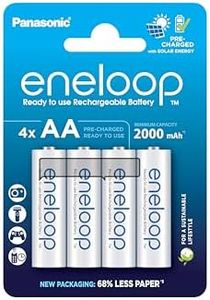 Panasonic eneloop, Ready-to-Use Ni-MH Battery AA/Mignon Blue 4 Pack Improved Capacity Min 2000mAh 2100 Charge Cycles High Performance & Low Self Discharge Rechargeable Blue