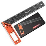 Carpenter Square Tool, Preciva Combination Square 12 Inch/300mm, Stainstainless Steel Angle Ruler, Carpenter Try Square L Shape Square Ruler (Carpenter Square)