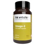 HealthKart hk vitals Omega 3 (90 Fish Oil Capsules) | 1000mg Omega 3 with 180mg EPA & 120mg DHA | For Brain, Heart, Eyes, and Joints Health