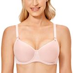 Gratlin Women's Support Nursing Bras Padded Breastfeeding Underwired Plus Size Meternity Bras Adobe Rose # 1 34G