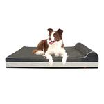 Laifug Orthopedic Memory Foam Extra Large Dog Bed with Pillow and Durable Water Proof Liner & Removable Washable Cover & Smart Design (Large (46 inch x28 inch x8 inch ), Grey)