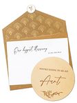 Jolicoon Pregnancy announcement wooden card - You're going to be an aunt with pocketfold envelope and seal sticker - Baby announcement aunt