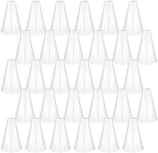 30 Pcs Cheer Megaphone for Party White Plastic Megaphone DIY Party Accessory for School Outdoor Activities Christmas Party Favors Sports Match Game (30 Pcs, White)