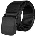 flintronic Work Belts for Men,Belts for Men, Plastic Nylon Canvas Belt for Men, Adjustable Nylon Fabric Belt, Metal Free Canvas Plastic Buckle Belt, Lightweight Breathable, 120cm