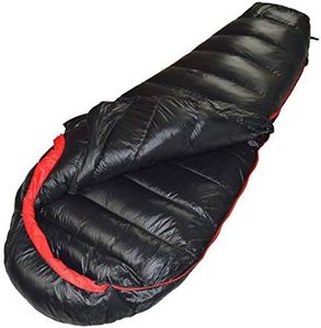 Abbraccia Down Sleeping Bag -15℃ 4 Season Hiking Travel Sleeping Bag with Storage Sack - Black 400g