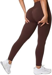BRXL Booty Lifting Workout Leggings for Women Tummy Control High Waist Seamless Compression Gym Yoga Scrunch Butt Leggings Dark Coffee XS