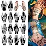 XMASIR 14 Pieces India Tattoo Stencil Set for Women Girls Hands Finger Body Paint Temporary Tattoo Templates Kit